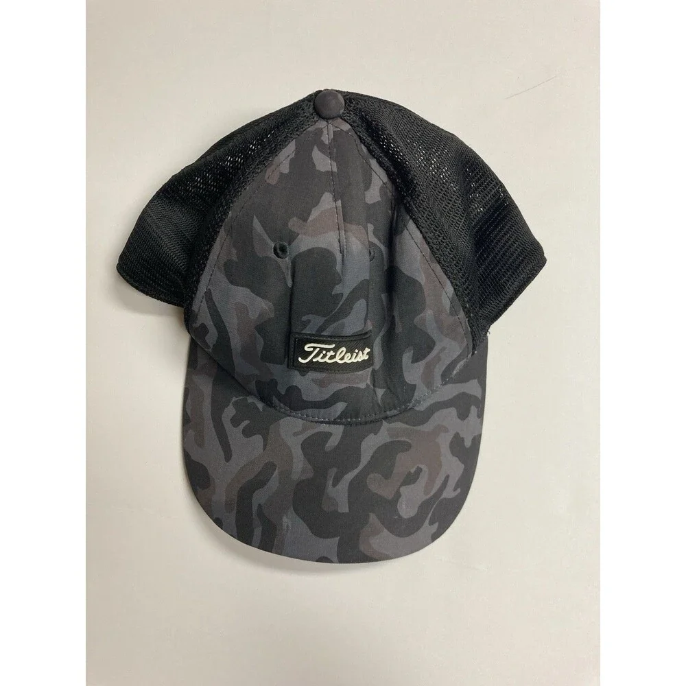 Titleist Camo Mesh Back Golf Hat L/XL Black Gray Logo TH23FM-0LXL